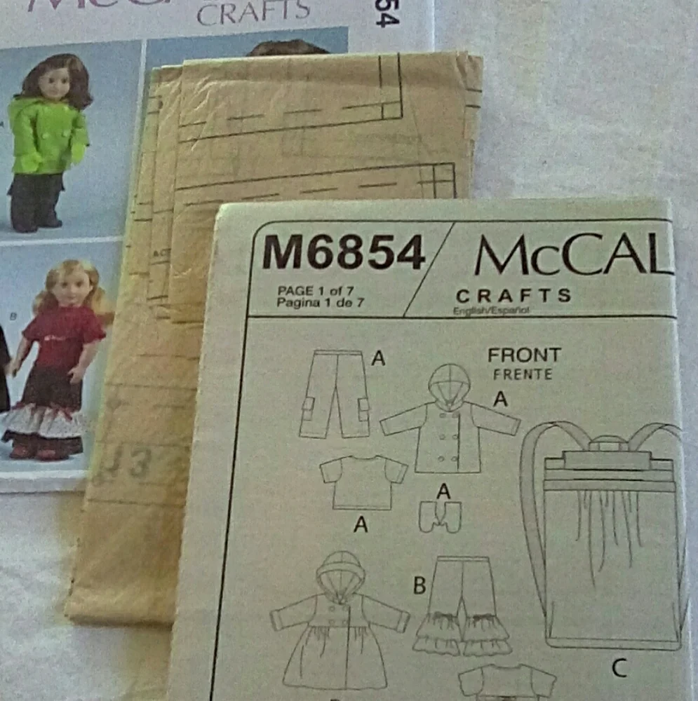 McCall's M6854 Clothes and back carrier fits AGD